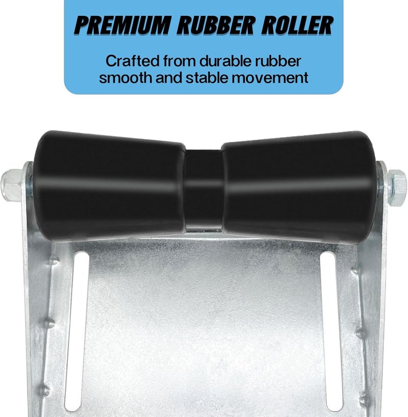 AOFCRELI Boat Trailer Roller with Brackets 8" 10" 12" Galvanized Steel and Black Rubber Keel Roller for Boat Trailer - Image 2